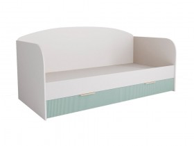 Кровать с ящиками ДКД 2000.1 Лавис (Белый софт/Зеленый софт/корпус Белый) в Асино - asino.katalogmebeli.com | фото