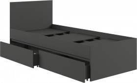 Кровать с ящиками К0.9М Мадера Графит в Асино - asino.katalogmebeli.com | фото 3