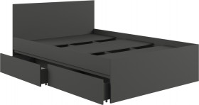 Кровать с ящиками К1.6М Мадера Графит в Асино - asino.katalogmebeli.com | фото 3