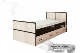 Кровать Сакура с настилом и ящиками 0,9 (Венге/Лоредо) в Асино - asino.katalogmebeli.com | фото 1