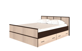 Кровать Сакура с настилом и ящиками 1,4 (Венге/Лоредо) в Асино - asino.katalogmebeli.com | фото 1
