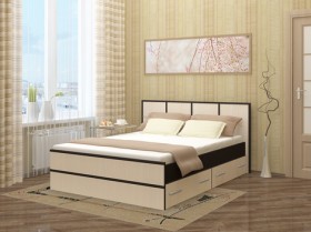 Кровать Сакура с настилом и ящиками 0,9 (Венге/Лоредо) в Асино - asino.katalogmebeli.com | фото 2