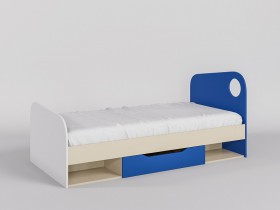 Кровать Скай 1950х950 (Синий/Белый/корпус Клен) в Асино - asino.katalogmebeli.com | фото 1