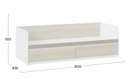 Кровать «Сканди» с 2 ящиками Дуб Гарден/Белый/Глиняный серый в Асино - asino.katalogmebeli.com | фото 3