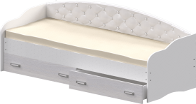 Кровать Софа-7 с мягкой спинкой (800х1900) Белый в Асино - asino.katalogmebeli.com | фото