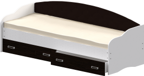 Кровать Софа-7 с мягкой спинкой (800х1900) Белый/Венге в Асино - asino.katalogmebeli.com | фото 1