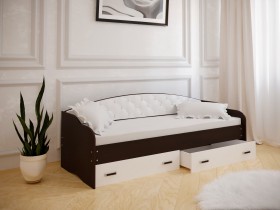 Кровать Софа-7 с мягкой спинкой (800х1900) Венге/ Белый в Асино - asino.katalogmebeli.com | фото