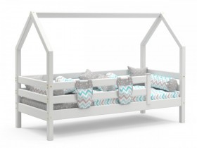 Кровать Соня с надстройкой (домик) Белый полупрозрачный в Асино - asino.katalogmebeli.com | фото 1