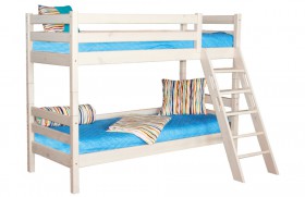 Кровать Соня вариант 10 двухъярусная с наклонной лестницей Белый полупрозрачный в Асино - asino.katalogmebeli.com | фото 3