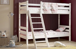 Кровать Соня вариант 10 двухъярусная с наклонной лестницей Белый полупрозрачный в Асино - asino.katalogmebeli.com | фото