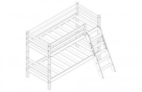 Кровать Соня вариант 12 низкая с наклонной лестницей Белый полупрозрачный в Асино - asino.katalogmebeli.com | фото 3