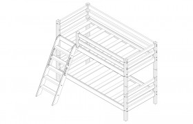 Кровать Соня вариант 12 низкая с наклонной лестницей Белый полупрозрачный в Асино - asino.katalogmebeli.com | фото 4