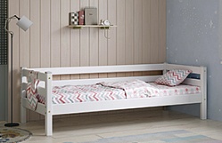 Кровать Соня Вариант 2 с задней защитой Белый полупрозрачный в Асино - asino.katalogmebeli.com | фото 1