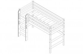 Кровать Соня вариант 5 полувысокая с прямой лестницей лаванда в Асино - asino.katalogmebeli.com | фото 3