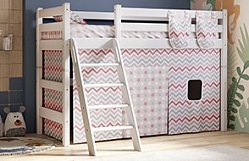 Кровать Соня вариант 6 полувысокая с наклонной лестницей Белый полупрозрачный в Асино - asino.katalogmebeli.com | фото