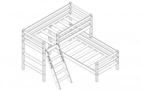 Кровать Соня вариант 8 угловая с наклонной лестницей Белый полупрозрачный в Асино - asino.katalogmebeli.com | фото 3