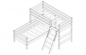 Кровать Соня вариант 8 угловая с наклонной лестницей Белый полупрозрачный в Асино - asino.katalogmebeli.com | фото 4