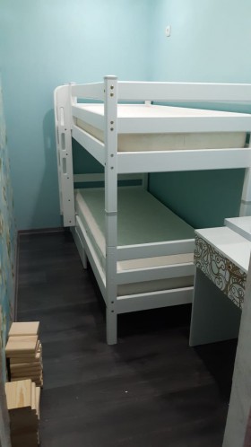 Кровать Соня вариант 9 двухъярусная с прямой лестницей Белый полупрозрачный в Асино - asino.katalogmebeli.com | фото 3