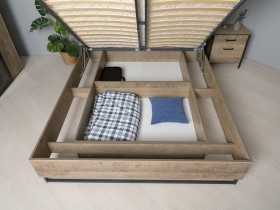 Кровать Трувор 11.34 (Дуб Гранж Песочный К356, Интра) в Асино - asino.katalogmebeli.com | фото 3