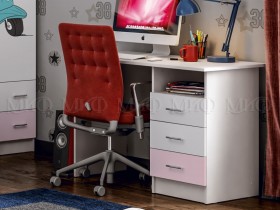 Стол письменный Fashion-1 Вега (Белый/Розовый) в Асино - asino.katalogmebeli.com | фото