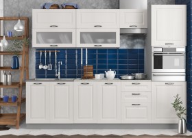 Модульная кухня Капри 2,7 м (Липа белый/Серый) в Асино - asino.katalogmebeli.com | фото