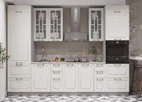 Модульная кухня Гарда 2,8 м (Белый патина/Серый) в Асино - asino.katalogmebeli.com | фото