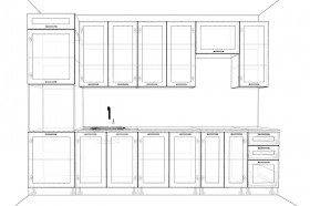 Кухня Квадро 3,2 м (высокие модули/Железо/Серый) в Асино - asino.katalogmebeli.com | фото 4