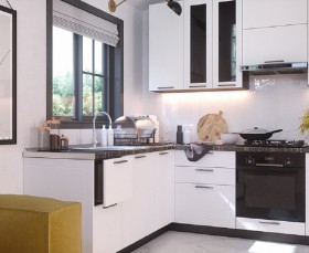 Модульная кухня Глетчер 1,8 м (Маренго силк/белый) в Асино - asino.katalogmebeli.com | фото 2