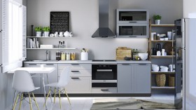 Модульная кухня Глетчер 1,8 м (Маренго силк/белый) в Асино - asino.katalogmebeli.com | фото 7