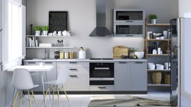 Модульная кухня Глетчер 3 м (Гейнсборо силк/венге) в Асино - asino.katalogmebeli.com | фото 2