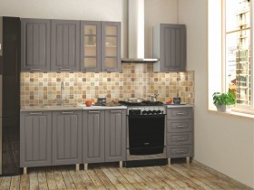 Кухонный гарнитур 1,8м Луксор высокие модули (Клен серый/корпус белый) в Асино - asino.katalogmebeli.com | фото