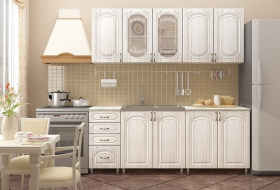 Кухонный гарнитур Лиза-1 (2,0м) (Белый/Сандал) в Асино - asino.katalogmebeli.com | фото