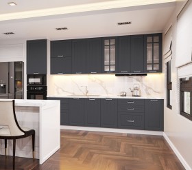 Кухонный гарнитур 1,8м Луксор высокие модули (Клен серый/корпус белый) в Асино - asino.katalogmebeli.com | фото 2