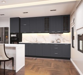 Кухонный гарнитур 1,8м Луксор высокие модули (Клен серый/корпус венге) в Асино - asino.katalogmebeli.com | фото 1