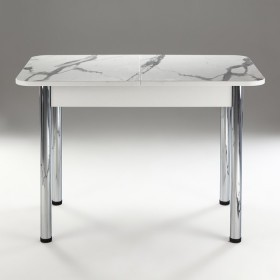 Кухонный стол 1100*700/400 ф 2 Пластик, мрамор белый в Асино - asino.katalogmebeli.com | фото