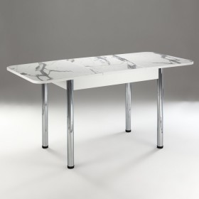 Кухонный стол 1100*700/400 ф 2 Пластик, мрамор белый в Асино - asino.katalogmebeli.com | фото 2