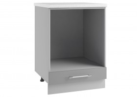 Квадро СДШ 600 шкаф нижний духовой (Белый софт/корпус Серый) в Асино - asino.katalogmebeli.com | фото
