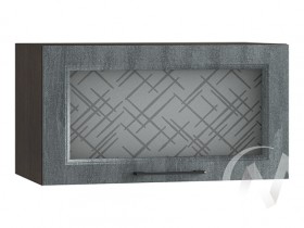 Либерти Шкаф верхний горизонтальный со стеклом ШВГС 609 (Холст грей/корпус венге) в Асино - asino.katalogmebeli.com | фото