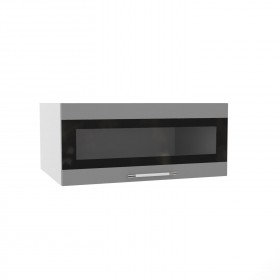 Лофт ГПГСФ 800 шкаф верхний горизонтальный глубокий (Штукатурка белая/корпус Серый) в Асино - asino.katalogmebeli.com | фото