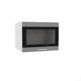 Лофт ГВПГСФ 600 шкаф верхний горизонтальный глубокий высокий (Штукатурка белая/корпус Серый) в Асино - asino.katalogmebeli.com | фото