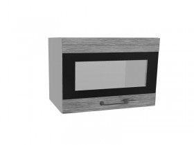 Лофт ПГСФ 500 шкаф верхний горизонтальный со стеклом и фотопечатью (Дуб майский/корпус Серый) в Асино - asino.katalogmebeli.com | фото