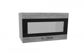 Лофт ПГСФ 600 шкаф верхний горизонтальный со стеклом и фотопечатью (Дуб майский/корпус Серый) в Асино - asino.katalogmebeli.com | фото
