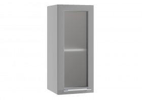 Лофт ПС 300 шкаф верхний со стеклом (Штукатурка белая/корпус Серый) в Асино - asino.katalogmebeli.com | фото