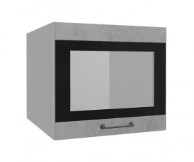 Лофт ВПГСФ 500 шкаф верхний горизонтальный со стеклом высокий с фотопечатью (Бетон светлый/корпус Серый) в Асино - asino.katalogmebeli.com | фото