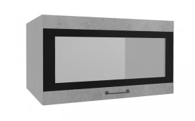 Лофт ВПГСФ 800 шкаф верхний горизонтальный со стеклом высокий с фотопечатью (Бетон светлый/корпус Серый) в Асино - asino.katalogmebeli.com | фото