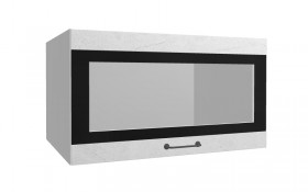 Лофт ВПГСФ 800 шкаф верхний горизонтальный со стеклом высокий с фотопечатью (Штукатурка белая/корпус Серый) в Асино - asino.katalogmebeli.com | фото