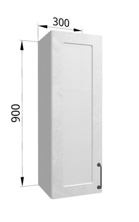 Лофт ВПС 300 шкаф верхний со стеклом высокий (Штукатурка белая/корпус Серый) в Асино - asino.katalogmebeli.com | фото