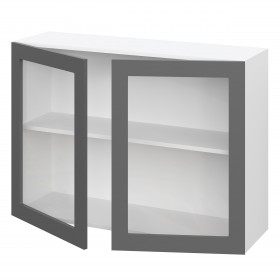 Лондон ШВС 1000 Шкаф верхний со стеклом (Дуб белый/корпус Белый) в Асино - asino.katalogmebeli.com | фото