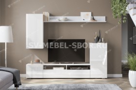 Мебель для гостиной МГС 4 (Белый/Белый глянец) в Асино - asino.katalogmebeli.com | фото 1