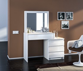 Медея СБ-3232 Стол туалетный Белый/Белый глянец в Асино - asino.katalogmebeli.com | фото 1